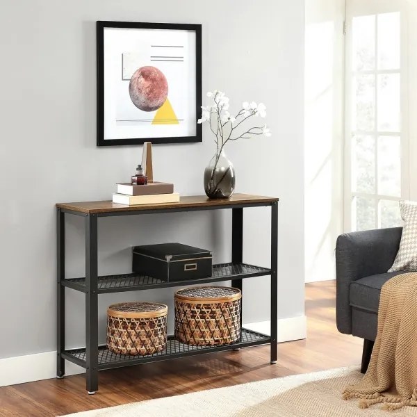 Tavolino LUVOR marrone/nero