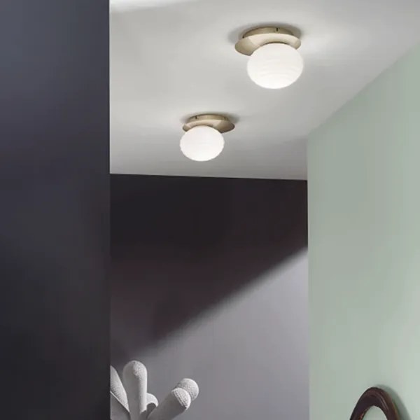 Applique TONDO D23 cm in vetro soffiato e metallo verniciato Oro