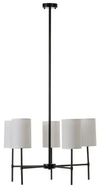 Lampadario 64 x 64 x 38 cm Nero Metallo Bianco Ø 18 cm