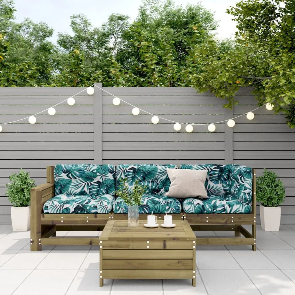 Set divani da giardino 4pz con cuscini legno impregnato di pino