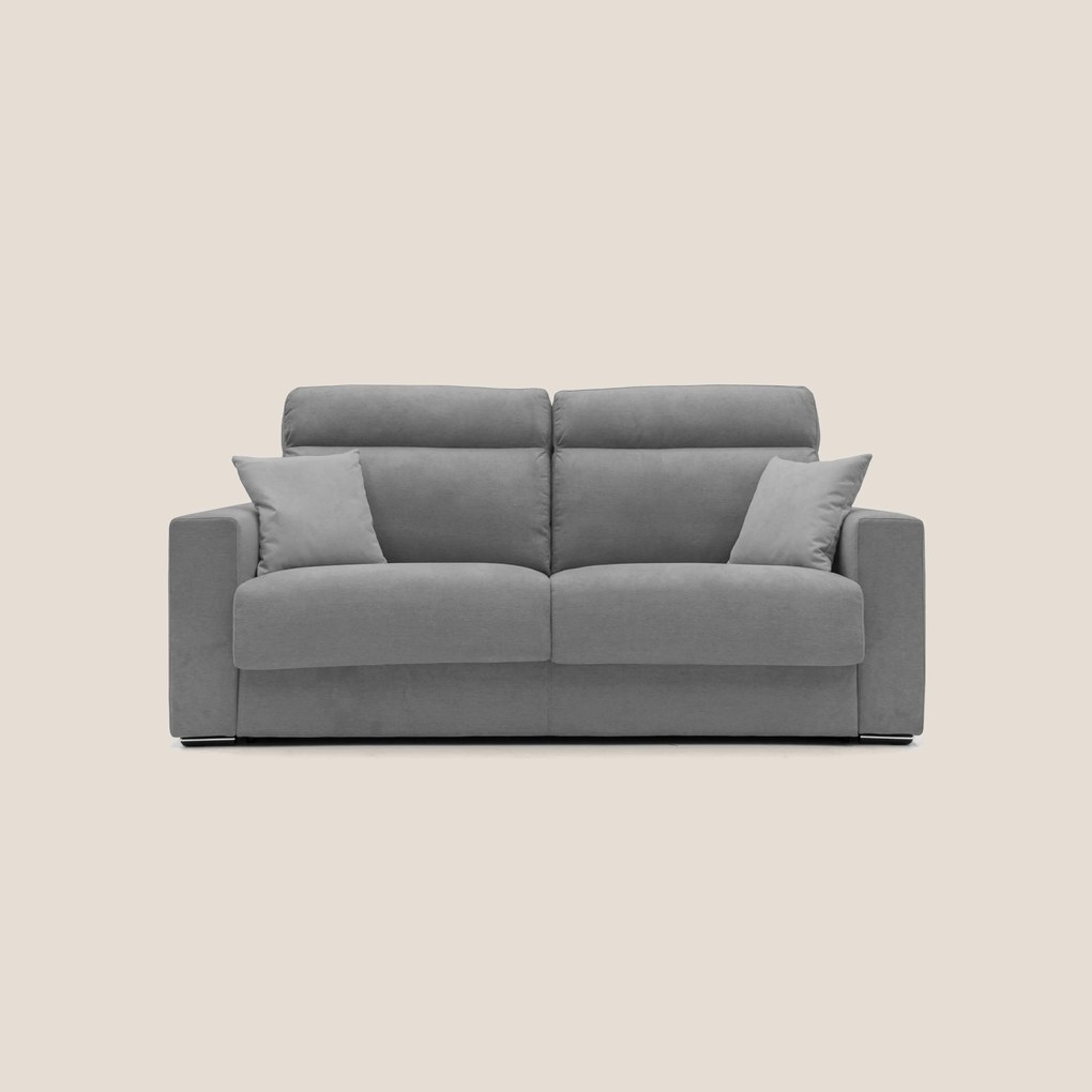 Nikita Divano letto matrimoniale con schienale morbido alto e rivestimento T02 grigio