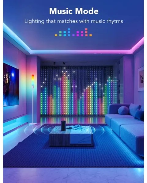 Govee - RGBIC Curtain Lampada 520 LED 1,5x2m Wi-Fi IP65