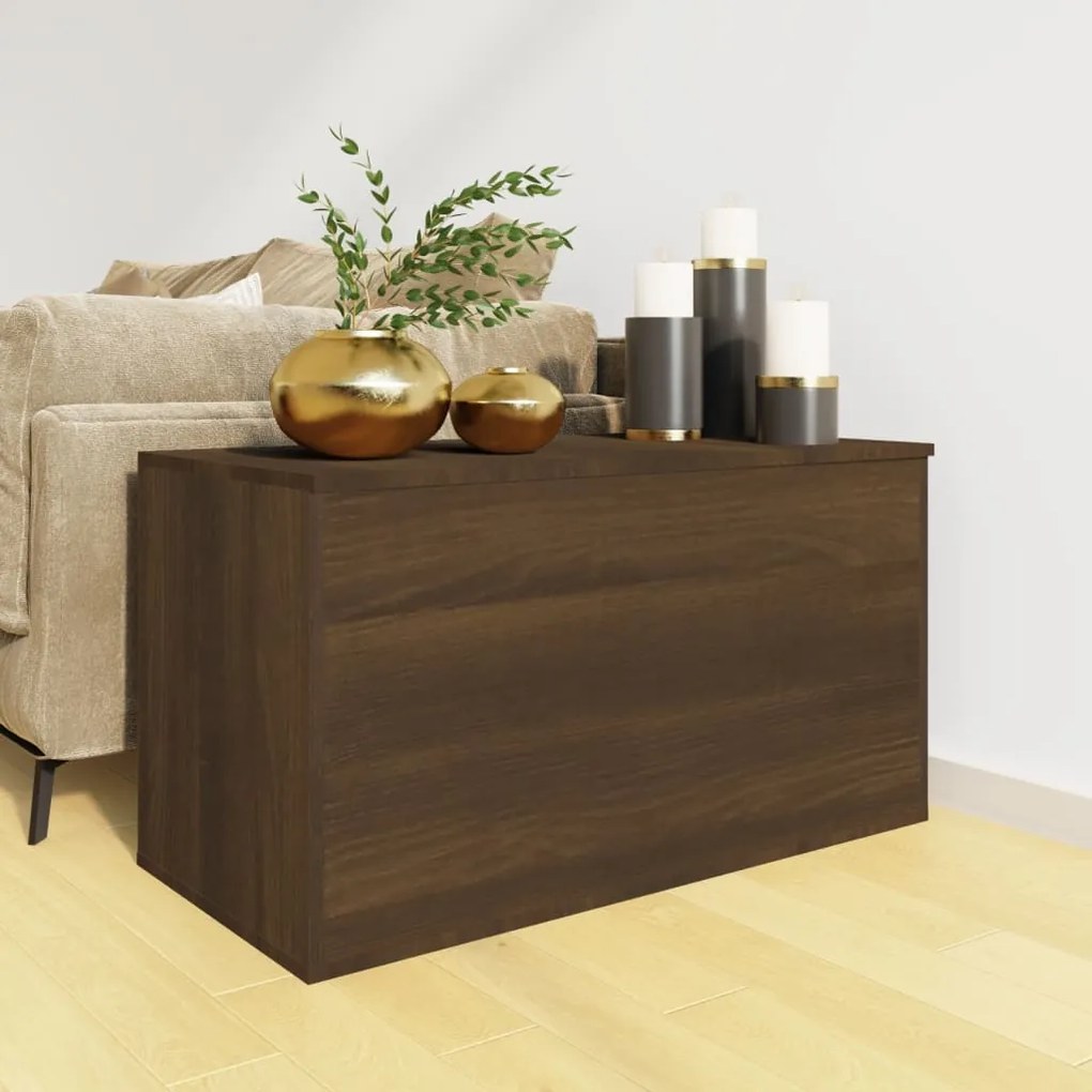 Cassapanca rovere marrone 84x42x46 cm in legno ingegnerizzato