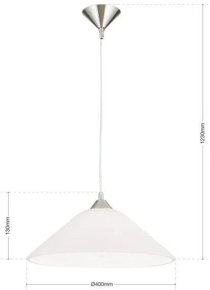 Orion HL 6-1525/1 - Lampadario a sospensione con filo GRADO 1xE27/60W/230V diametro 40 cm cromo opaco
