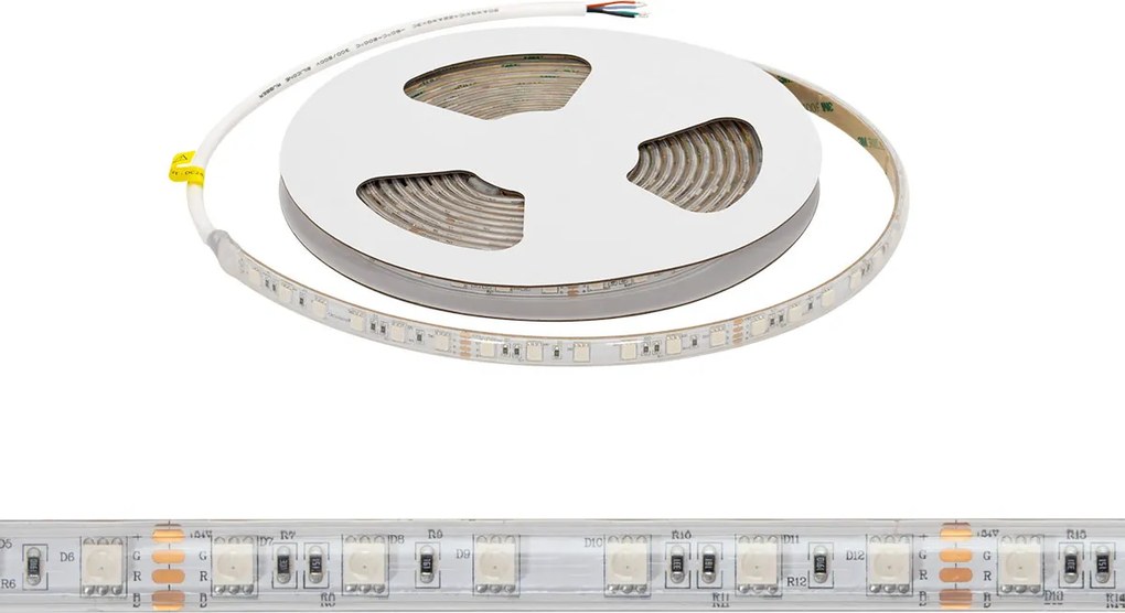 Striscia LED RGB Multicolore 24V 146W/m Professionale - IP67 - 5 metri