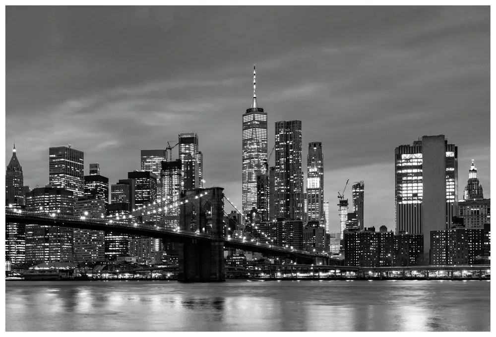 Carta da parati autoadesiva – Ponte di Brooklyn in bianco e nero