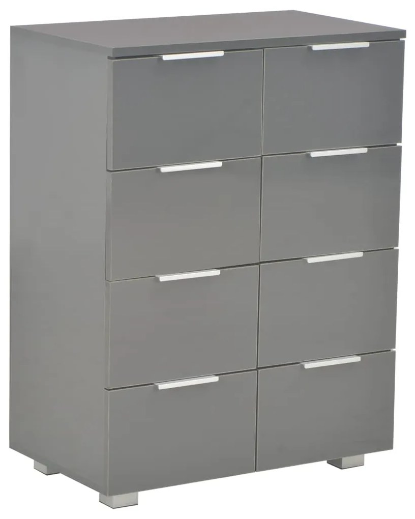 Credenza grigio lucido 60x35x80 cm in legno multistrato