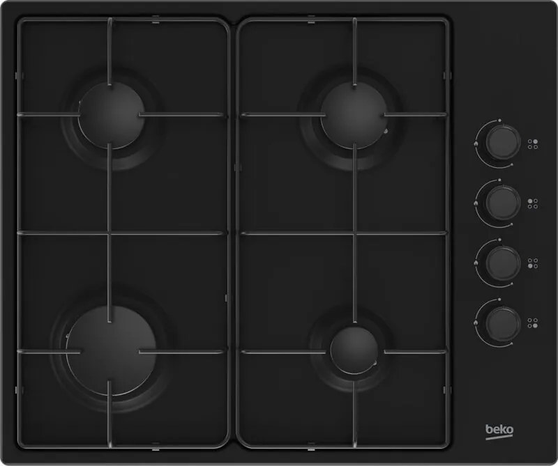 Piano cottura a gas Beko Hob HIBG64120SB 7,9 kW 56 x 49cm Nero [HZBEKYG64120SB1]