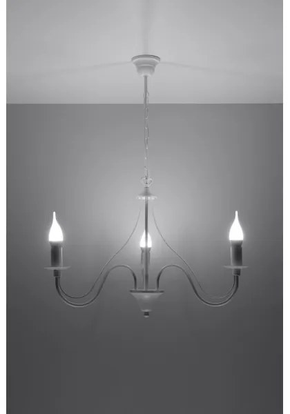 Lampadario a sospensione con catena MINERWA 3 3xE14/40W/230V bianco