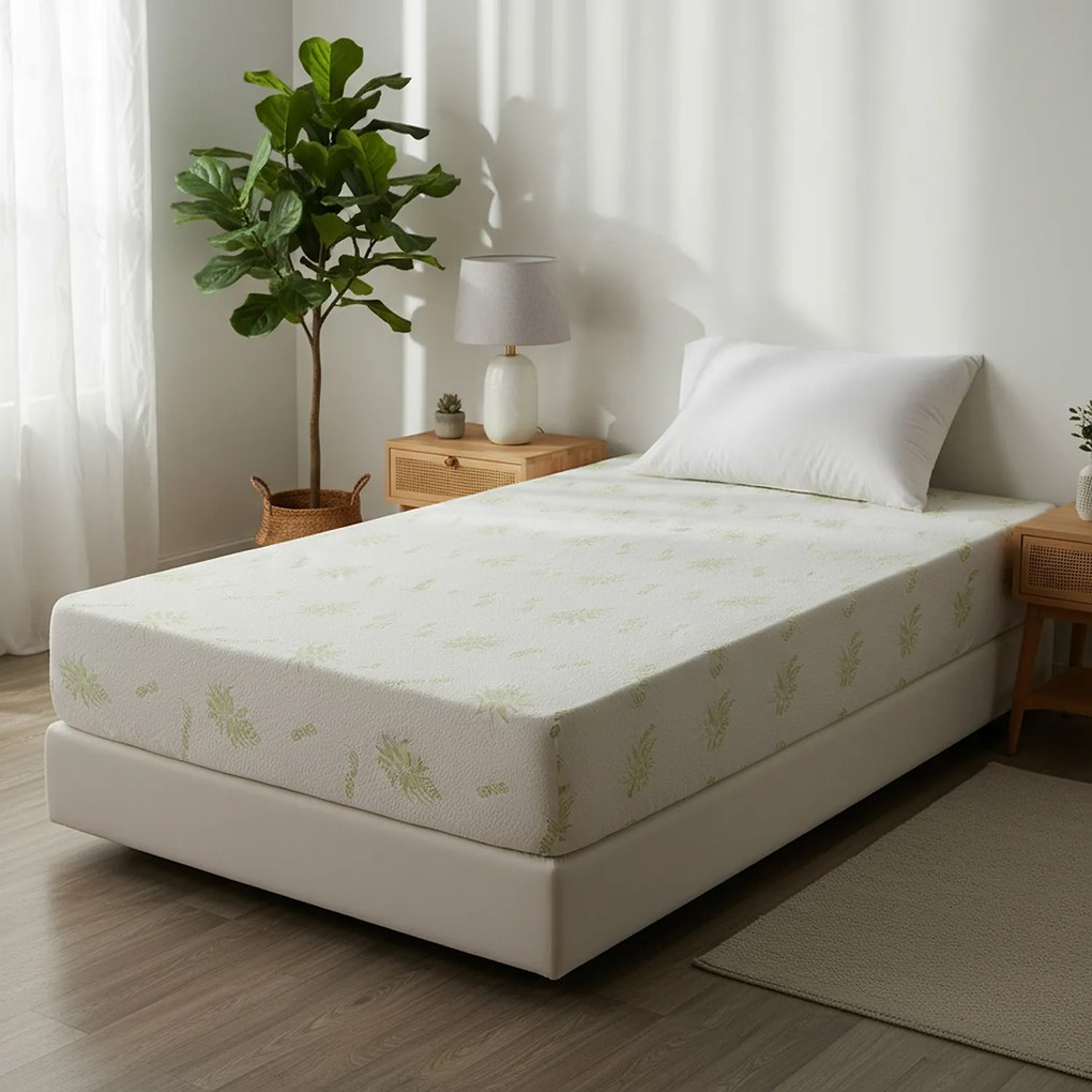 Coprimaterasso singolo fibra di bambù Aloe