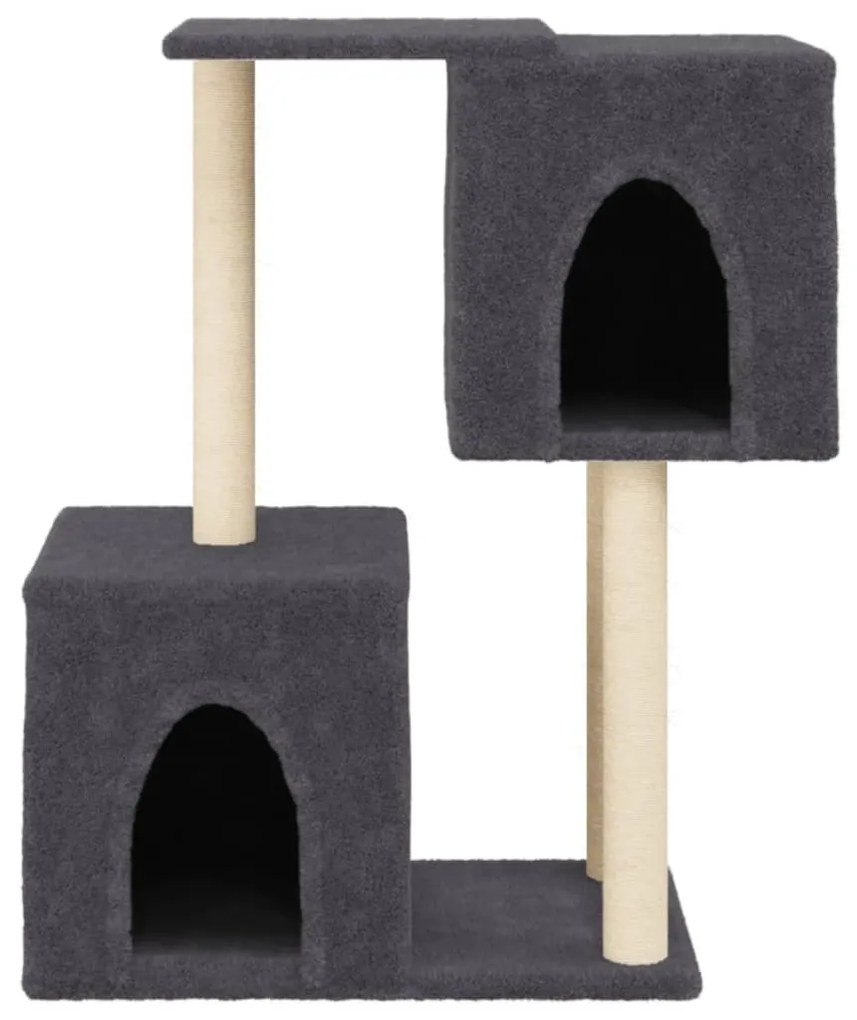 Albero per gatti con tiragraffi in sisal grigio scuro 86 cm