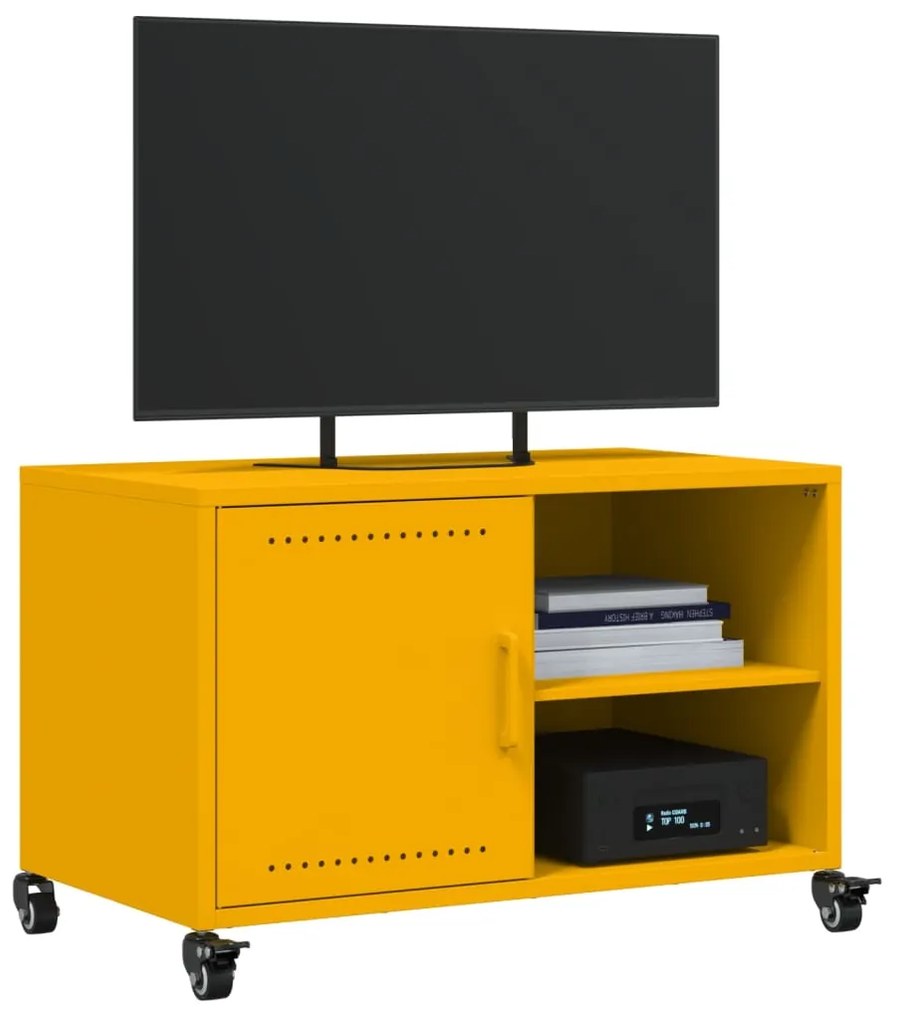 Mobile tv giallo senape 68x39x43,5cm acciaio laminato a freddo