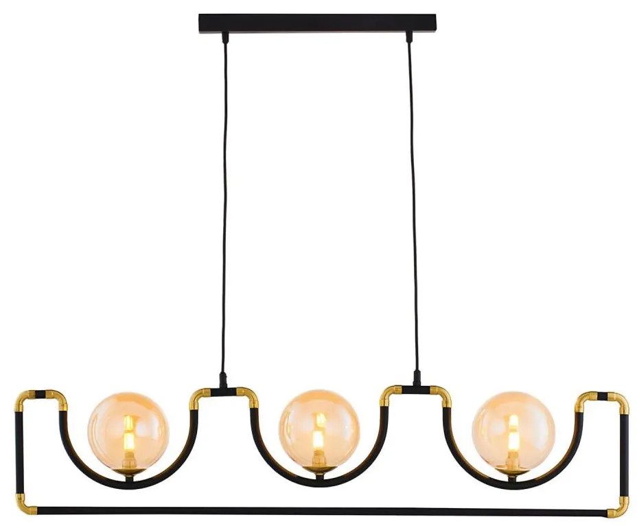 Jupiter 1989 - Lampadario a sospensione con filo HANZA 3xG9/10W/230V nero/oro/beige
