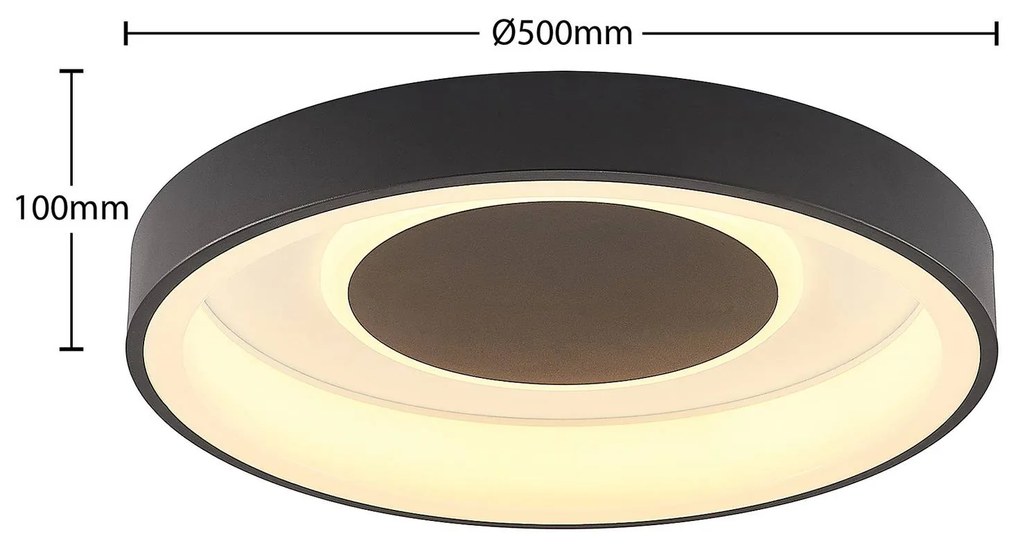 Plafoniera a LED Izan Lindby, dimmerabile, Nero, Soggiorno / Sala da pranzo, Plastica, Moderno, Plafoniera LED