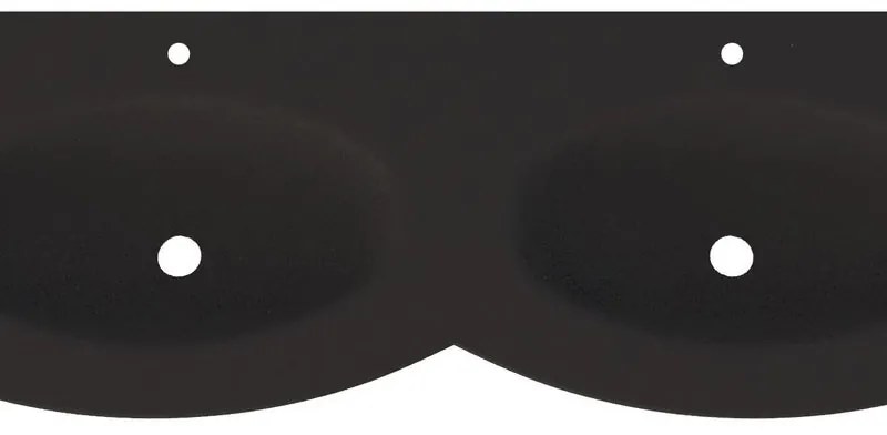 Lavabo a incasso semicerchio Vague H 1.5 cm in vetro nero