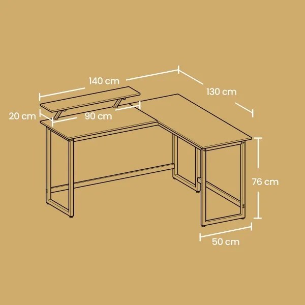 Scrivania angolare SOLEA nera