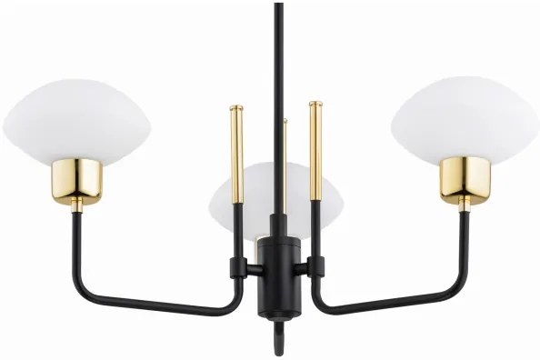 Argon 6166 - Lampadario a barra RAVELLO 3xE14/15W/230V nero/oro
