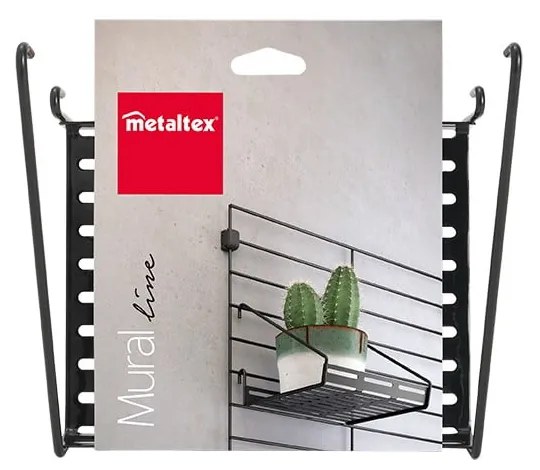 Componente in metallo nero - ripiano 18x15 cm Mural - Metaltex