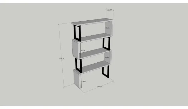 Libreria CEYLAN 128x80 cm marrone/nero