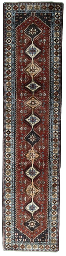 Yalameh Tappeto 90 x 370 Rosso (Iran) Annodato A Mano