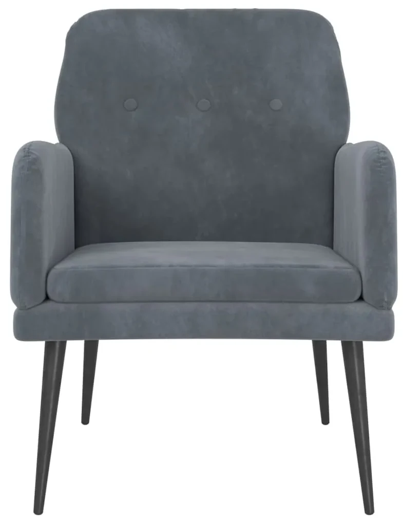 Poltrona grigio scuro 62x79x79 cm velluto