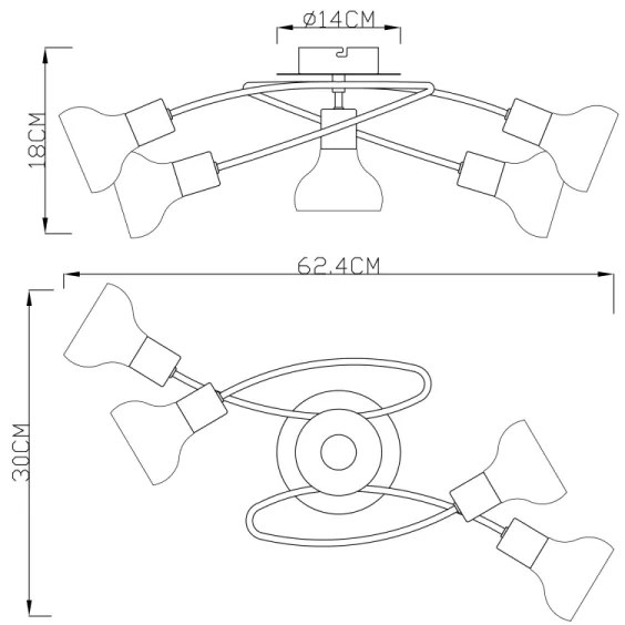GLOBO 54921-5 - Lampadario fisso LOTHAR 5xE14/40W/230V