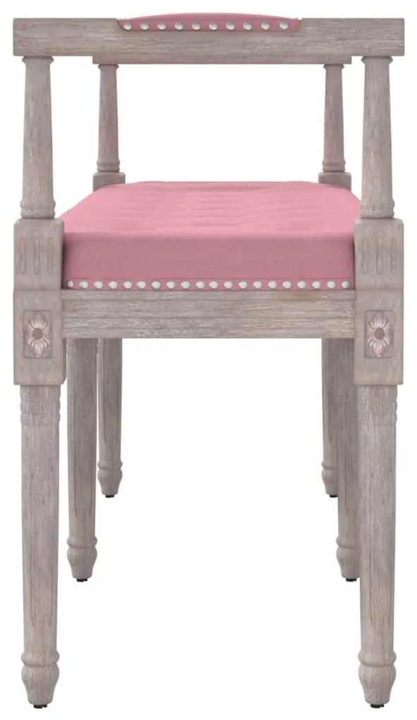 Panca rosa 110x40x70 cm in velluto