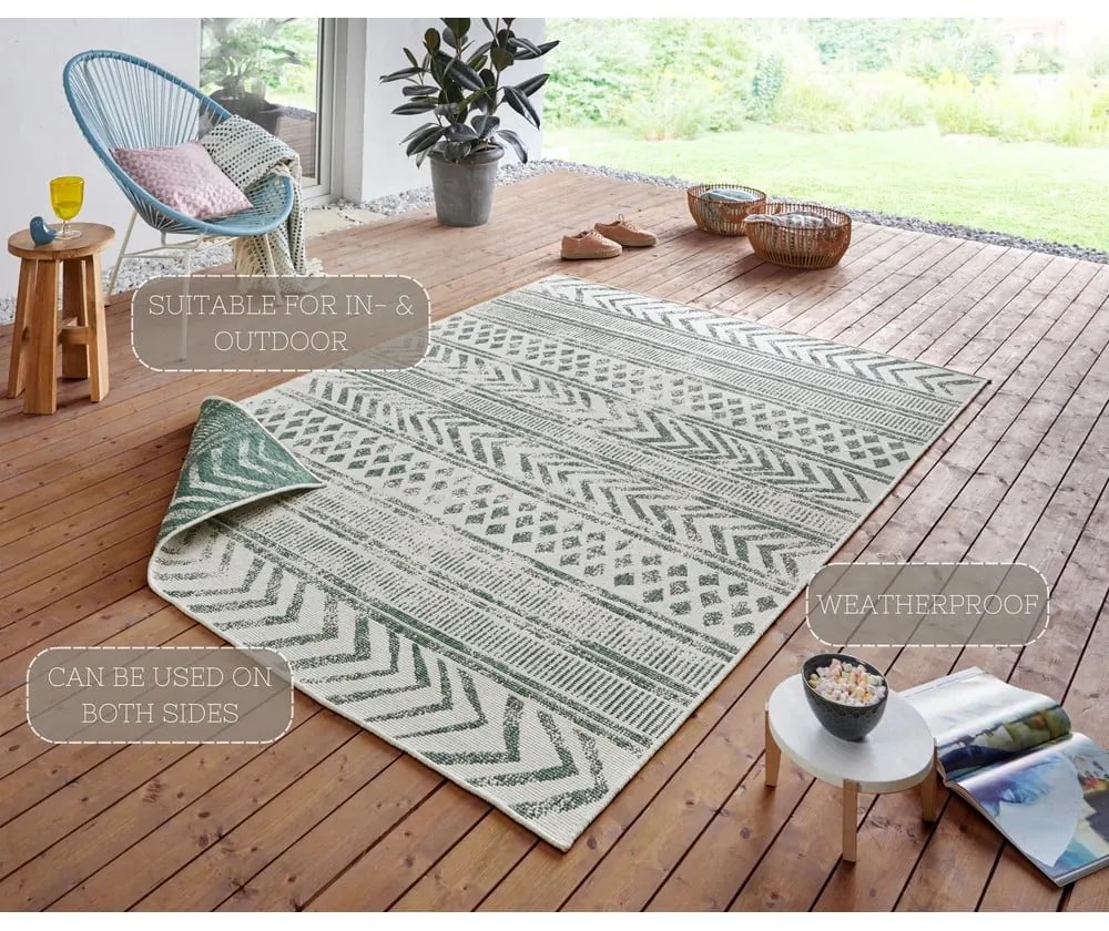 Tappeto per esterni verde e crema , 120 x 170 cm Biri - NORTHRUGS
