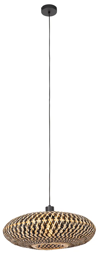 Lampada a sospensione orientale in bambù nero 50 cm - Ostrava