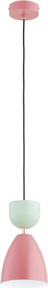 Lampadario a sospensione con cavo ENTORI 1xE27/15W/230V rosa/menta