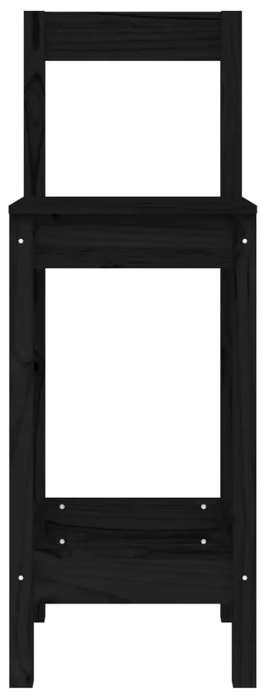 Sedie da bar 2 pz nere 40x41,5x112 cm legno massello di pino