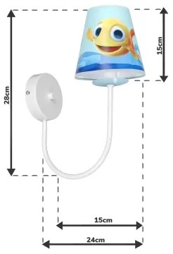 Applique per bambini FISH 1xE14/40W/230V
