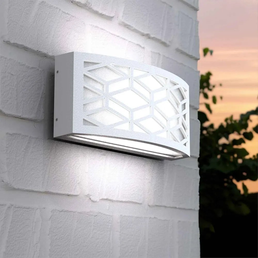 Applique Slim per Esterni con Griglia decorativa IP65 - E27 Bianca Colore del corpo Bianco