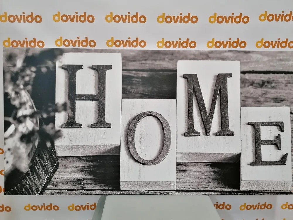 Quadro su tela – Lettere Home in bianco e nero