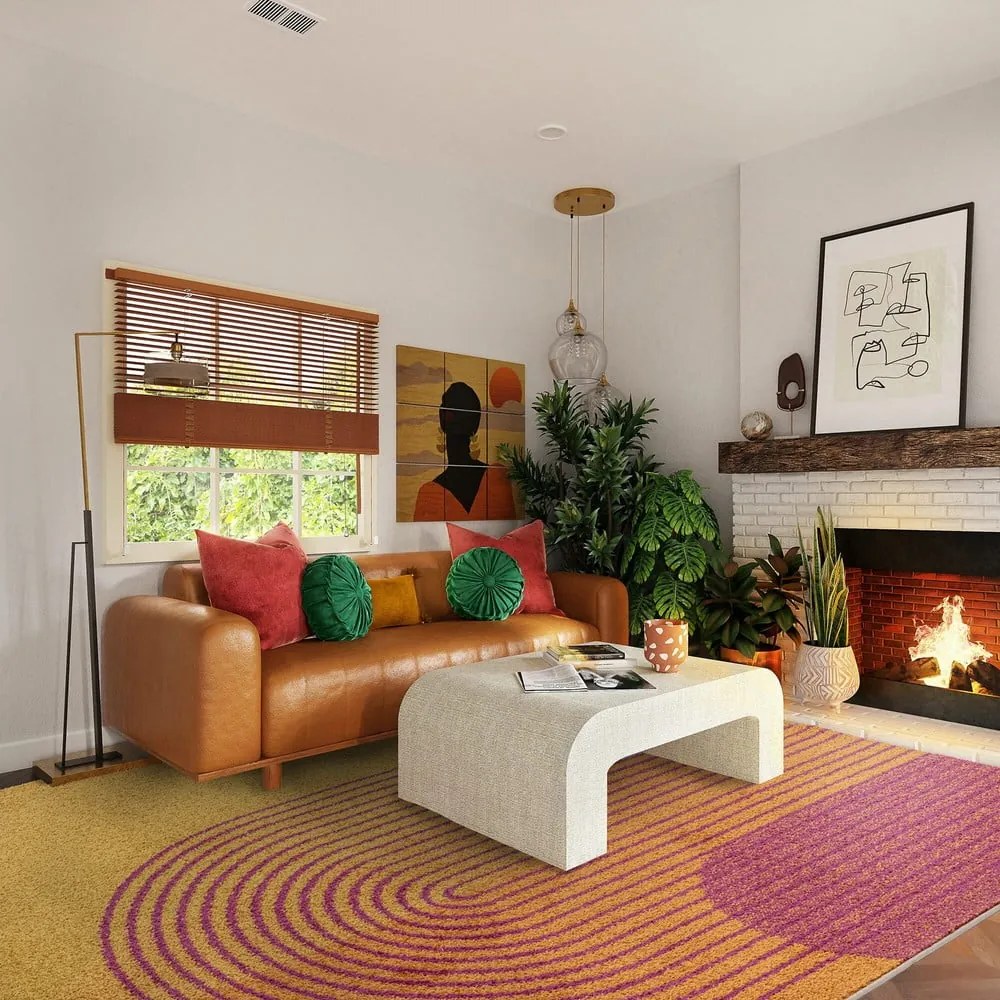 Tappeto giallo/arancione 200x290 cm Muse Orange Retro – Asiatic Carpets