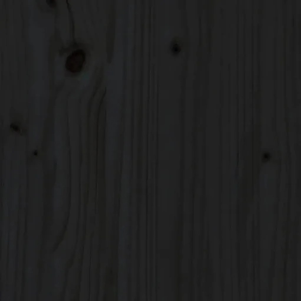 Testiera per letto nera 156x4x104 cm in legno massello di pino