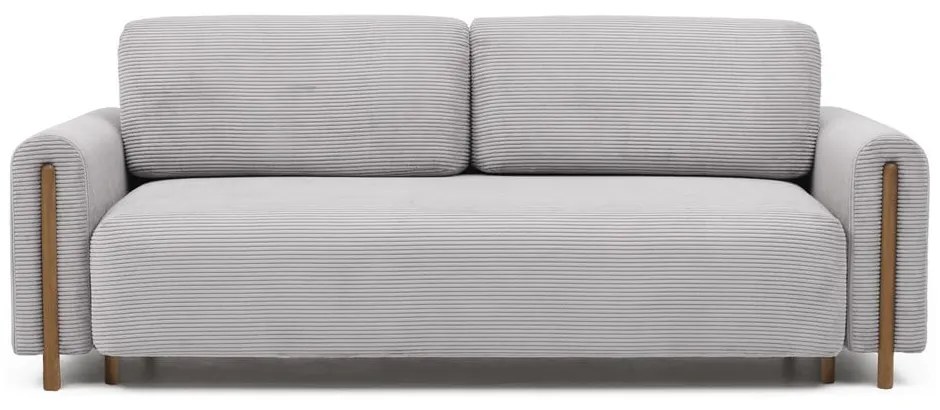 Divano grigio chiaro allungabile/con contenitore e rivestimento in velluto a coste 244 cm Arcadova – ELTAP