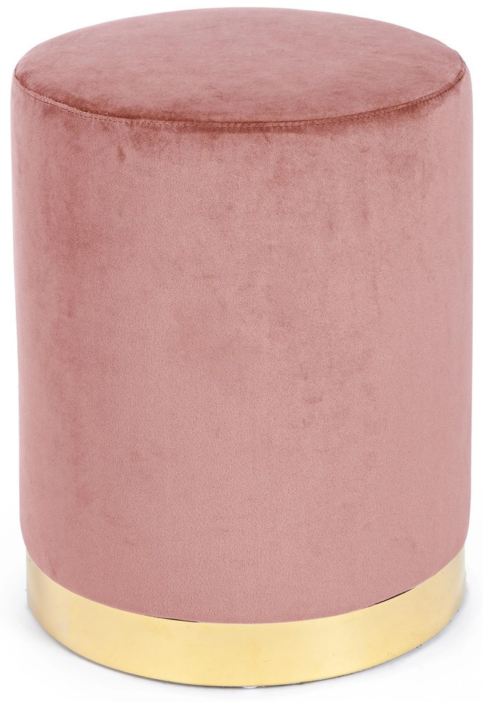 Andrea Bizzotto Lucilla Pouf sgabello stile glamour in velluto Rosa Antico