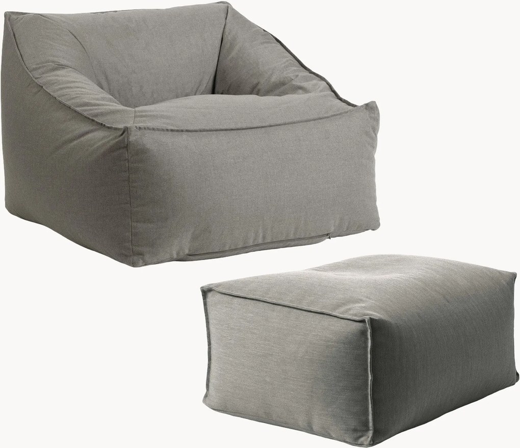 Poltrona sacco da esterno in olefina con pouf Der Sunnyboy
