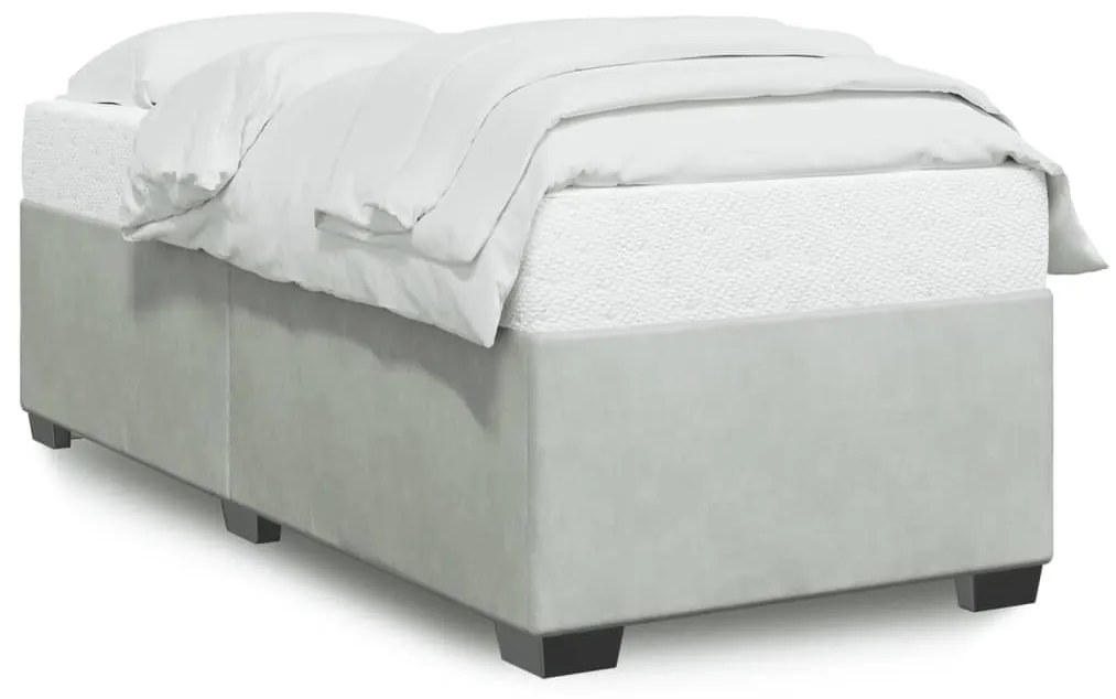 Giroletto Senza Materasso Grigio Chiaro 100x200 Cm Velluto /