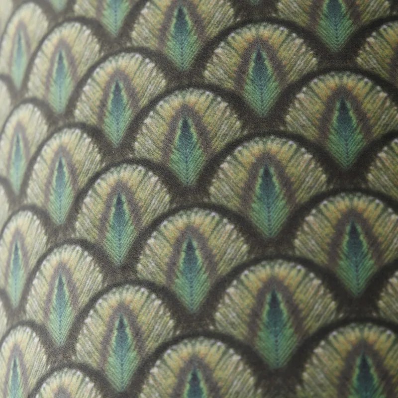 Paralume in velluto con motivo pavone 40/40/40 interno oro