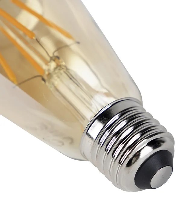 Set di 3 lampadine LED E27 ST64 oro con sensore crepuscolare 4W 400lm 2200K