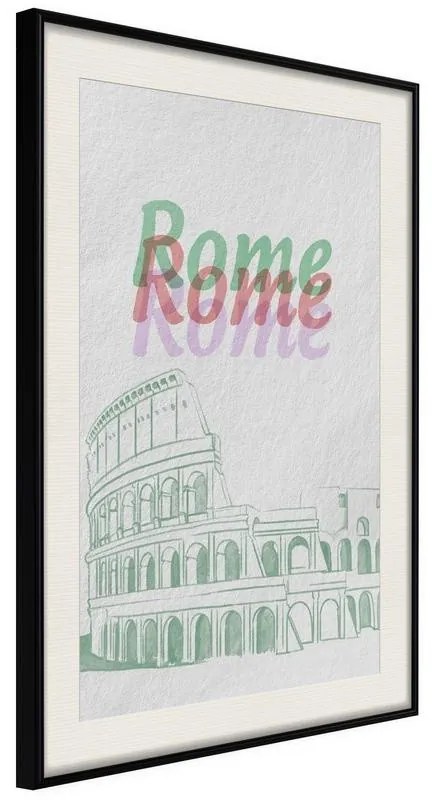 Poster  Pastel Rome  Cornice Quadri Cornice nera con pass-partout, Larghezza x Altezza Home decor 20x30