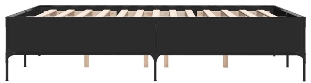 Giroletto nero 135x190 cm in legno multistrato e metallo