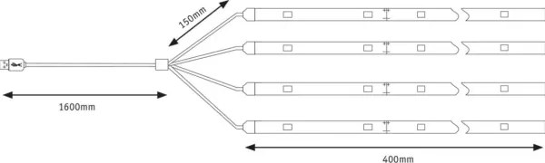 Paulmann 94208 - LED/1,8W Illuminazione a parasole PARASOL 5V/USB 1,6m