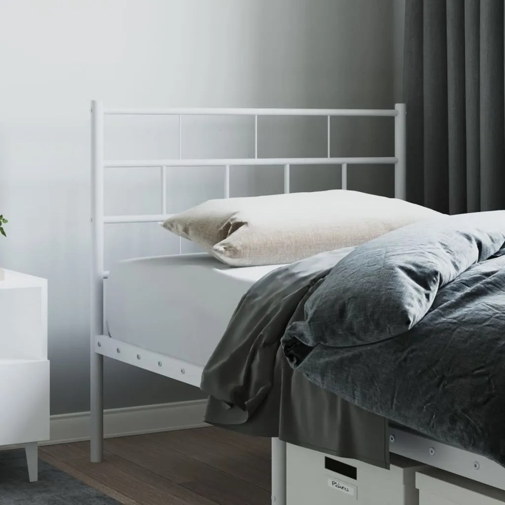 Testiera İn Metallo Bianco 107 Cm /