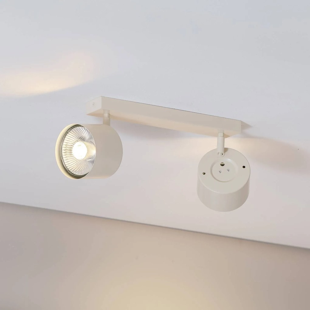 Argon Faretto da soffitto Chloe orientabile a 2 luci, beige