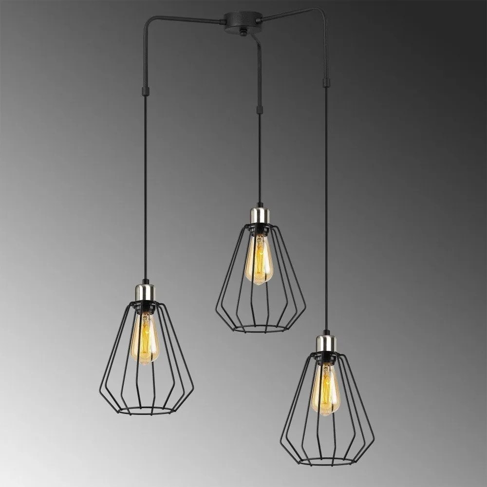 Apparecchio a sospensione in metallo nero Opviq luci Mathaios - Opviq lights