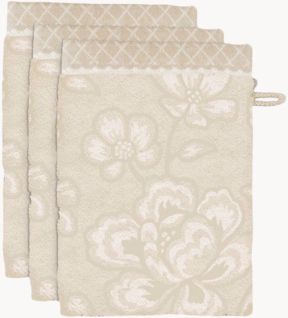 Set di 3 asciugamani in cotone jacquard Jasmin