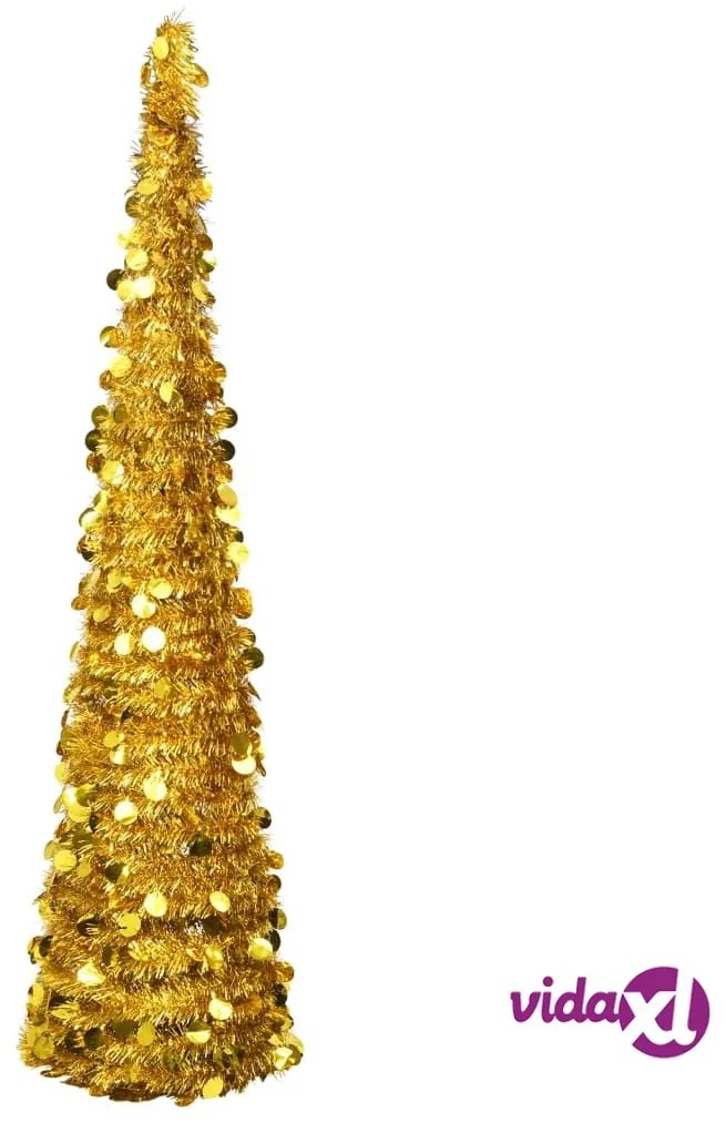 vidaXL Albero di Natale Artificiale Apribile Oro 180 cm PET